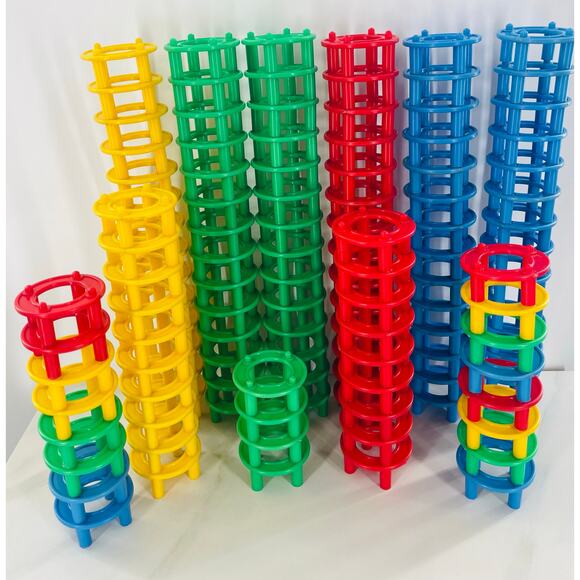 123 Piece VINTAGE RINGA MAJIGS BUILDING CONSTRUCTION TOYS 1970s - Picture 1 of 8